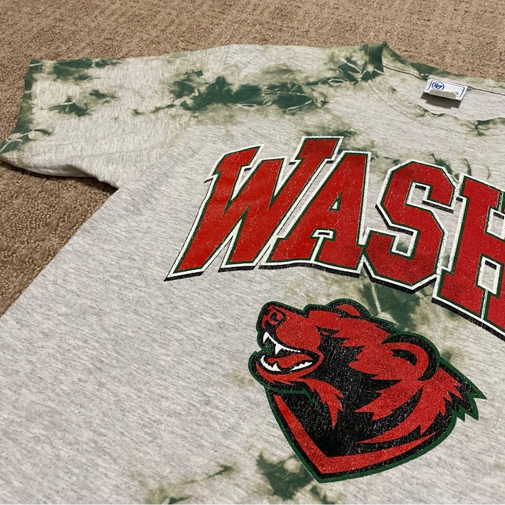 {Vintage Tubular} Washu Tie Dye Cropped Graphic Tee ~ Size Medium - Picture 5 of 14